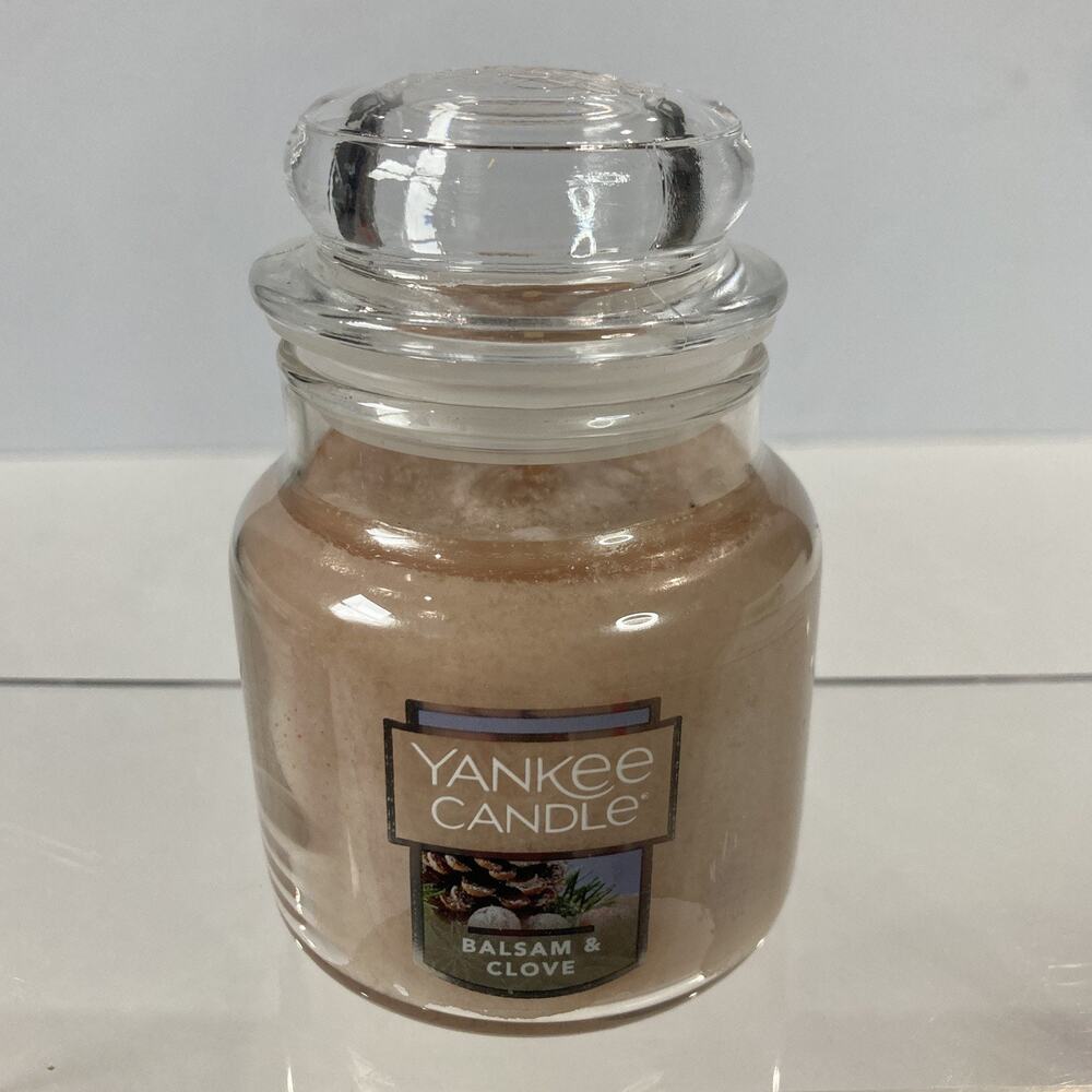Yankee Candle Balsam & Clove NEW Small Glass Jar Candle 3.7 oz Winter